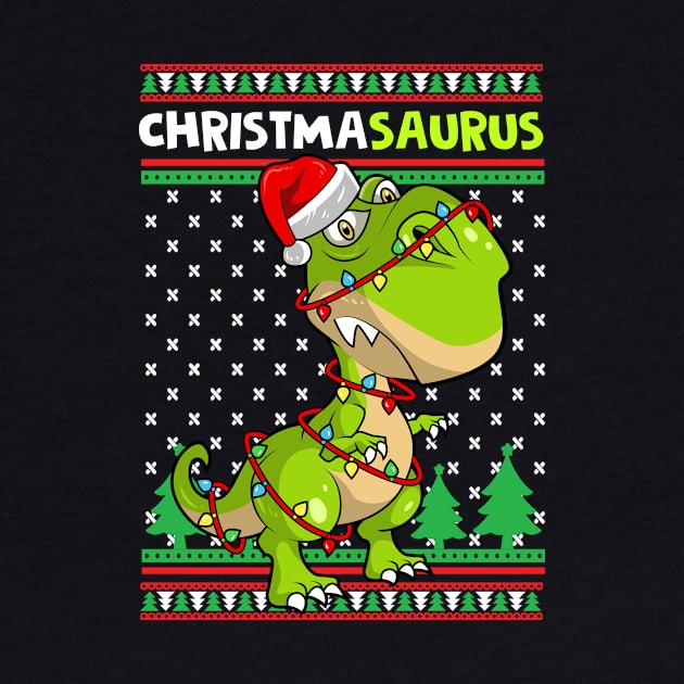 Christmasaurus Christmas Dinosaur by Rengaw Designs